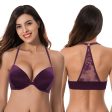 (Falta 1 Unidad, Incluye 1) Talla: 105E - Sujetador Push Up Curve Muse para Mujer con Aros y Cierre Frontal - Paquete de 2 - Naranja y Burdeos Embalaje Deteriorado Online Hot Sale