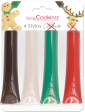 (Faltan dos Tapones) ScrapCooking - 4 Rotuladores Comestibles de Navidad - Navidad : Marrón, Blanco, Verde y Rojo - Lápices de Pastelería - Colorantes Decorativos - Escribe y Dibuja en Postres, Pasteles y Galletas Embalaje Deteriorado (Cad: 28-05-2026) Discount