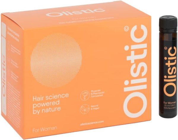 (Faltan 16 Ampollas, Incluye 12) Olistic for WOMEN - 28 Ampollas de Tratamiento Anticaída Cabello para Mujer - Fortalece las Fibras Capilares y ayuda a prevenir la Caída de Pelo - 100% Natural, Vegano Embalaje Deteriorado (Cad: 31 10 2025) on Sale