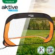 Aktive 54120 Set 2 Porterías de fútbol plegables para niños, Medidas 120x80x80 cm, color negro y naranja Embalaje Deteriorado Discount