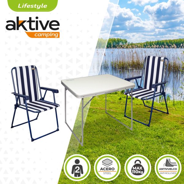 Aktive 52876 Conjunto de mesa y sillas plegables para camping Camping Embalaje Deteriorado Online