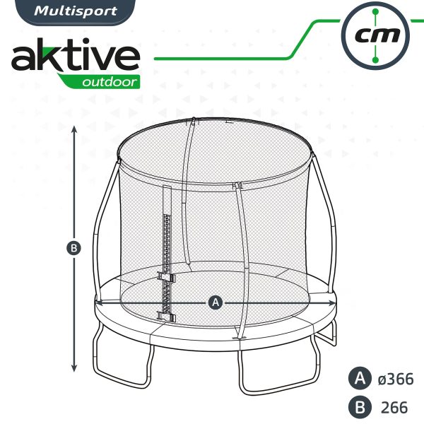 Aktive 54085 Cama elástica Sports - 390 cm diámetro, 366x266 cm Embalaje Deteriorado For Cheap