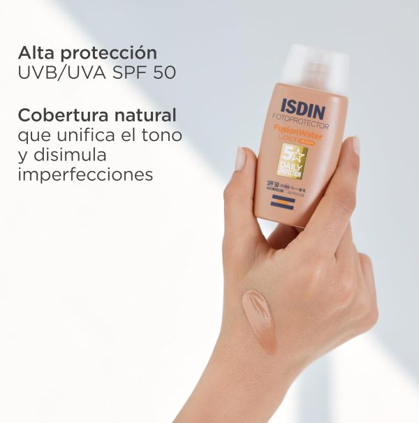 (Falta protector labial) Pack Isdin Fotoprotección Fusion Water Color Medium SPF 50 + Protector Labial SPF 30 Embalaje Deteriorado Hot on Sale