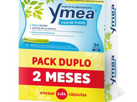 Ymea Vientre Plano Pack, Cápsulas para Tratamiento de la Menopausia, Control de Sofocos y Alivia el Hinchazón Abdominal, Sin Estrogenos, Soja o Consevantes, Tratamiento 2 Meses, 128 Unidades Embalaje Deteriorado (Cad: 28 02 2026) Online now