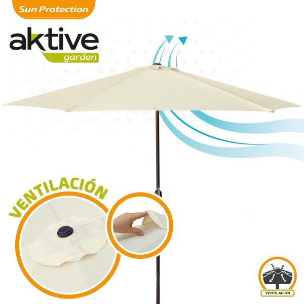 Aktive 61057 Sombrilla terraza octogonal con luces LED inclinable Garden, diámetro 3 m Embalaje Deteriorado Sale