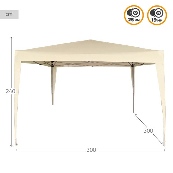 Aktive 62188 Cenador plegable 300 x 300 x 240 cm Poliéster color crema Garden Embalaje Deteriorado For Cheap