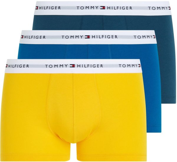 (Falta 1, el Amarillo, Incluye 2) - Talla: L - Pack de 3 Bóxers Trunks Tommy Hilfiger para Hombre, Multicolor Embalaje Deteriorado For Cheap