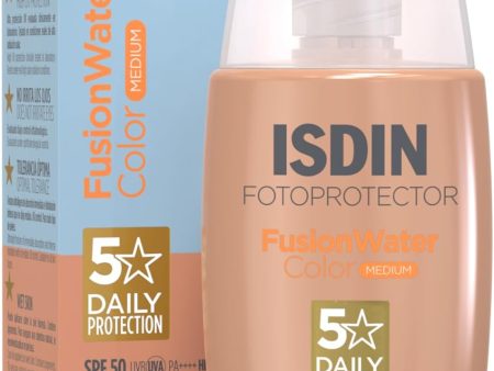 (Falta protector labial) Pack Isdin Fotoprotección Fusion Water Color Medium SPF 50 + Protector Labial SPF 30 Embalaje Deteriorado Hot on Sale