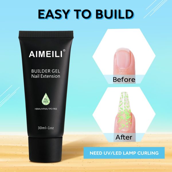 AIMEILI Gel Constructor Extensión de Uñas Esmalte de Uñas Semipermanente Uñas Semipermanentes Construcción Gel Uñas Tips Molde Rápido Dedo UV LED - 023 Embalaje Deteriorado (Cad: 27 06 2026) For Sale