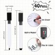 (Faltan 10 Rotuladores, Incluye 30) Rotuladores Pizarra Blanca JurciCat 40 piezas Whiteboard Marker Punta Fina para Casa Escuela Oficina Embalaje Deteriorado For Discount