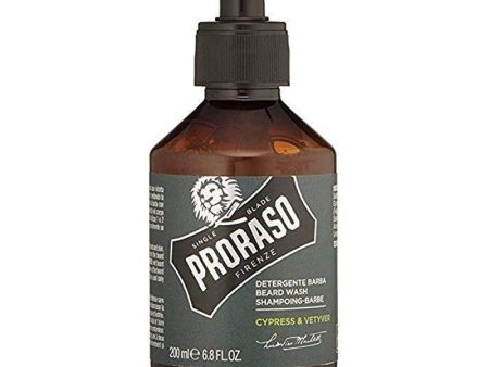 (Sin Dosificador) Proraso Champú para la Barba Cypress Vetyver - 200 ml Embalaje Deteriorado Cheap