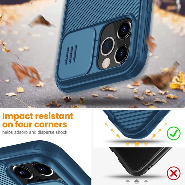 XTCASE Funda para iPhone 12 Pro MAX, Protección de la cámara Carcasa Cubierta de cámara Deslizante Ultra Delgado Rígida PC Anti-Choque Anti-arañazos Proteger Caso, Azul Reacondicionado Online Hot Sale