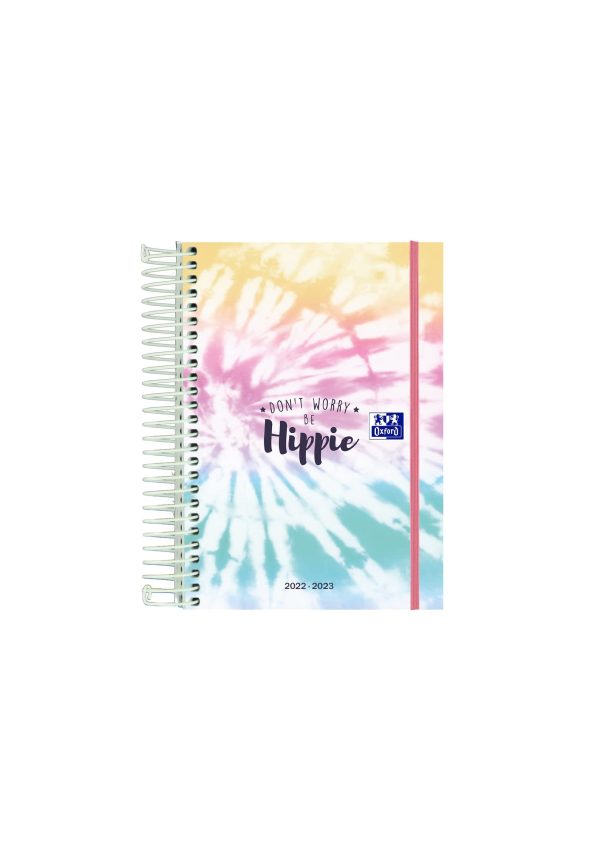 Agenda Oxford 2022 2023 Día Por Página, Tapa Extradura, Diseño Tie Dye  Hippie  Embalaje Deteriorado For Discount