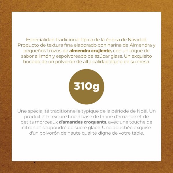 1880 - Polvorones Artesanos de Almendras, Calidad Suprema, Típico Dulce Navideño, Receta Artesanal, Envase Individual, 310 gramos Embalaje Deteriorado (Cad: 30 04 2025) Discount