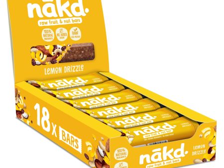 Barritas Nākd. Lemon Drizzle de Fruta y Frutos Secos | Ingredientes Naturales | Sin Azúcar Añadido | Pack de 18 x 35g | 630g Embalaje Deteriorado (Cad: 30 07 2024) Online Sale