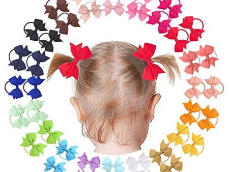 40Pcs 2 pulgadas bebé niñas mini arcos cintas para el pelo banda elástica del pelo titular de cola de caballo para niños pequeños bebés niños Embalaje Deteriorado Discount