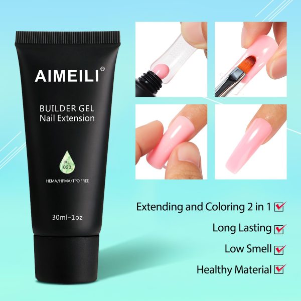 AIMEILI Gel Constructor Extensión de Uñas Esmalte de Uñas Semipermanente Uñas Semipermanentes Construcción Gel Uñas Tips Molde Rápido Dedo UV LED - 023 Embalaje Deteriorado (Cad: 27 06 2026) For Sale