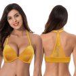 (Falta 1 Unidad, Incluye 1) Talla: 105E - Sujetador Push Up Curve Muse para Mujer con Aros y Cierre Frontal - Paquete de 2 - Naranja y Burdeos Embalaje Deteriorado Online Hot Sale