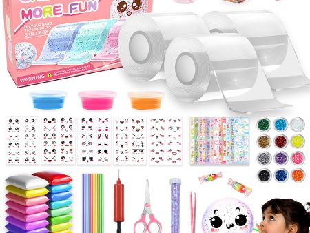 71 piezas de cinta nano Tape Bubbles para niños, 3 cintas + 68 accesorios para hacer burbujas mágicas de cinta Nano Embalaje Deteriorado Sale