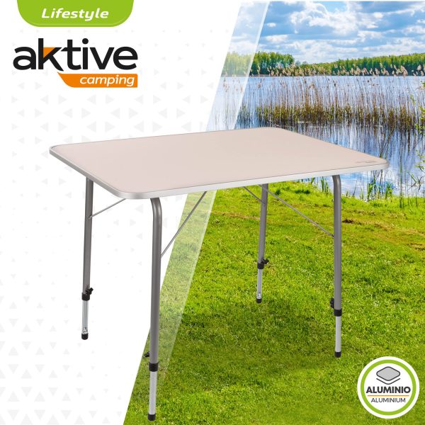 Aktive 52868 Mesa plegable camping , altura regulable, color malva, 80x60x50-69 cm Embalaje Deteriorado For Cheap