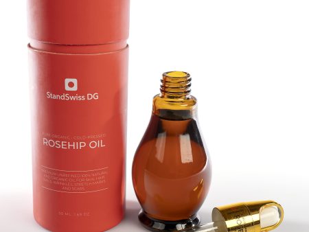 Aceite de rosa mosqueta puro PREMIUM ecológico, Rosehip Oil BIO sin refinar, alta capacidad regeneradora para piel, cabello, uñas, arrugas, estrías y cicatrices 50 ml Embalaje Deteriorado For Cheap