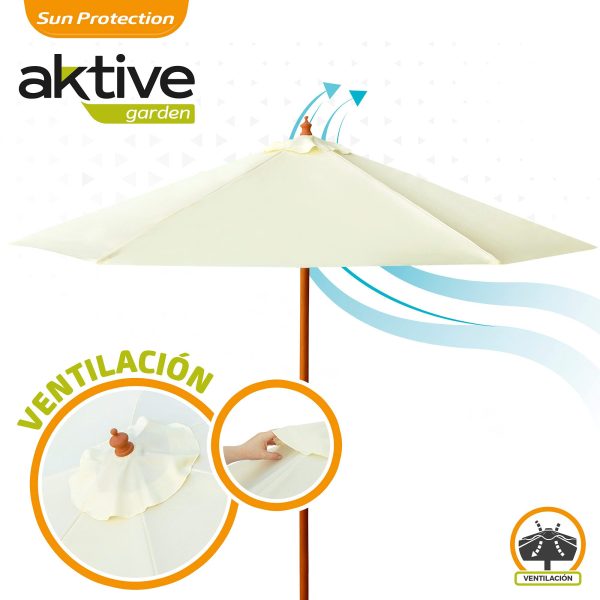 Aktive 53863 Parasol hexagonal Garden 3 metros - Color vainilla Embalaje Deteriorado Online Hot Sale