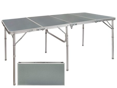 Aktive 52864 Mesa plegable grande para camping y jardín, resistente y portátil, color gris, 160x80x70.5 cm Embalaje Deteriorado Hot on Sale