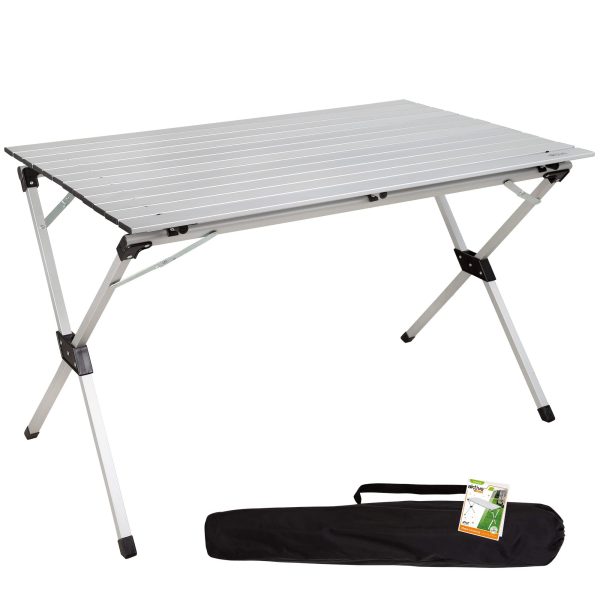 Aktive 52841 Mesa plegable ligera para camping de aluminio , con bolsa de transporte y capacidad para 6 personas, 110x70x70 cm Embalaje Deteriorado Fashion