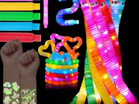 Anyingkai Tubos Sensoriales Luminosos,Tubos Extensibles Para Niños,12 PCS Tubos Pop Luminosos,Mini Tubos Pop Juguetes Sensoriales,Tbos Sensoriales Niños,Juguetes Sensoriales De Tubos Pop (A-3) Embalaje Deteriorado Fashion