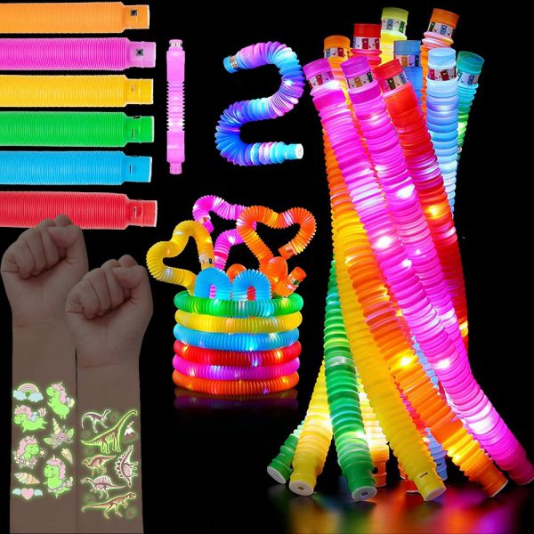 Anyingkai Tubos Sensoriales Luminosos,Tubos Extensibles Para Niños,12 PCS Tubos Pop Luminosos,Mini Tubos Pop Juguetes Sensoriales,Tbos Sensoriales Niños,Juguetes Sensoriales De Tubos Pop (A-3) Embalaje Deteriorado Fashion