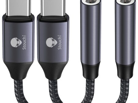 Adaptador de Auriculares 3,5 mm Stouchi, Audio Digital Tipo C a Auxiliar, Dongle de Audio, Chip DAC de Alta Resolución, Compatible con Samsung Galaxy S22 S21 Ultra Pixel 6a, 2 Paquetes Embalaje Deteriorado Online Hot Sale