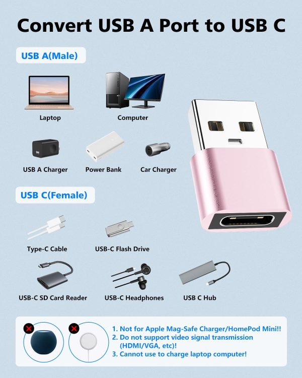 Adaptador de Lighting a USB C para iPhone 15 & Adaptador USB C a USB para iPhone 14 13 12 11 SE, Conector Tipo C para MacBook Pro Air, para Galaxy S23 Note 20 Embalaje Deteriorado Online Hot Sale