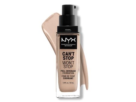 Base de maquillaje NYX Professional Makeup Can t Stop Won t Stop Full Coverage Foundation, Larga duración, Waterproof, Fórmula vegana, Acabado mate, Tono: Porcelain Embalaje Deteriorado Cheap