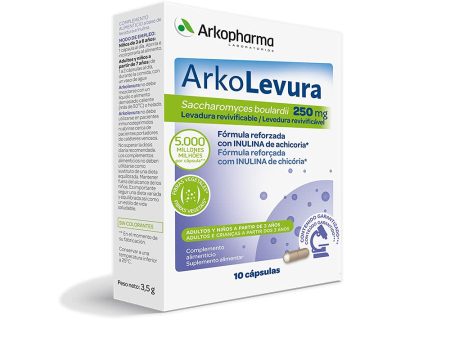 Arkopharma Arkolevura Saccharomyces boulardii 250mg 10 Cápsulas | Bienestar Digestivo | Equilibrio Flora Intestinal | Probióticos | Diarrea y Alteraciones Digestivas | Complemento Alimenticio Embalaje Deteriorado on Sale