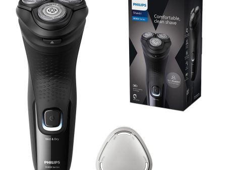 Afeitadora Eléctrica Philips Serie 3000X para Hombre, Maquina de Afeitar Barba con Barbero desplegable, Tecnologia SkinProtect, Uso en Seco y Humedo, Inalambrica, Recargable, X3001 00, Negro Embalaje Deteriorado Hot on Sale