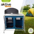 Aktive 52857 Mueble plegable de cocina con paravientos para camping y jardín, armario doble, altura regulable, color azul marino, 88x51x81-111 cm Embalaje Deteriorado For Discount