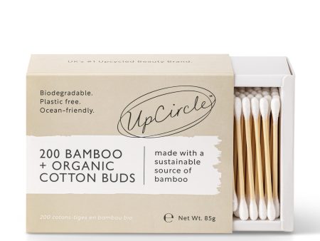 Bastoncillos de algodón de bambú UpCircle, 200 piezas, biodegradables y sostenibles Embalaje Deteriorado For Cheap