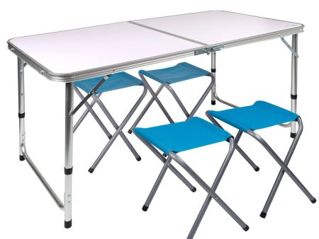 Aktive 52893 Mesa plegable regulable en altura con 4 taburetes Embalaje Deteriorado Hot on Sale