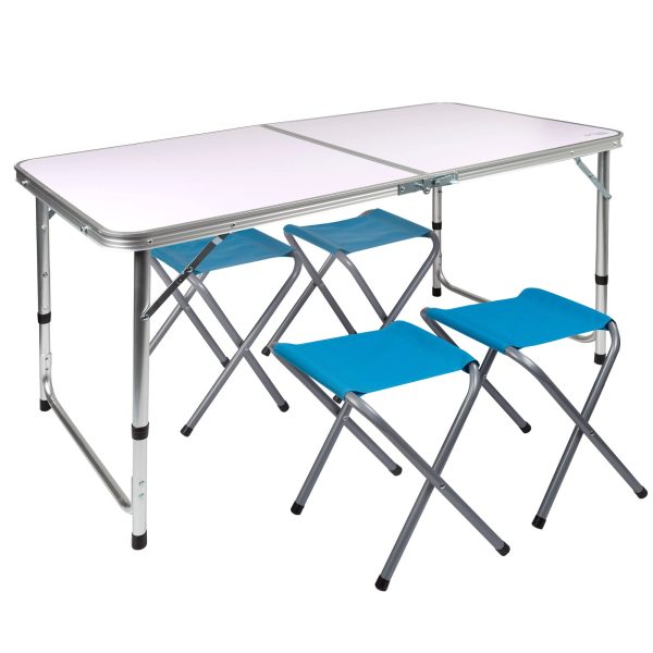 Aktive 52893 Mesa plegable regulable en altura con 4 taburetes Embalaje Deteriorado Hot on Sale