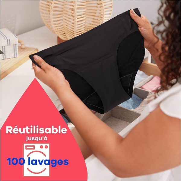 Always Bragas Menstrual Lavable, M, 40-42, 1 Bragas De Reglas, Hipster Negro,Flujo Moderado A Abundante, Reutilizable Hasta 100 Lavados, Medio, Hasta 12h De Protección, Comodidad Todo el Día,x1 Embalaje Deteriorado Online