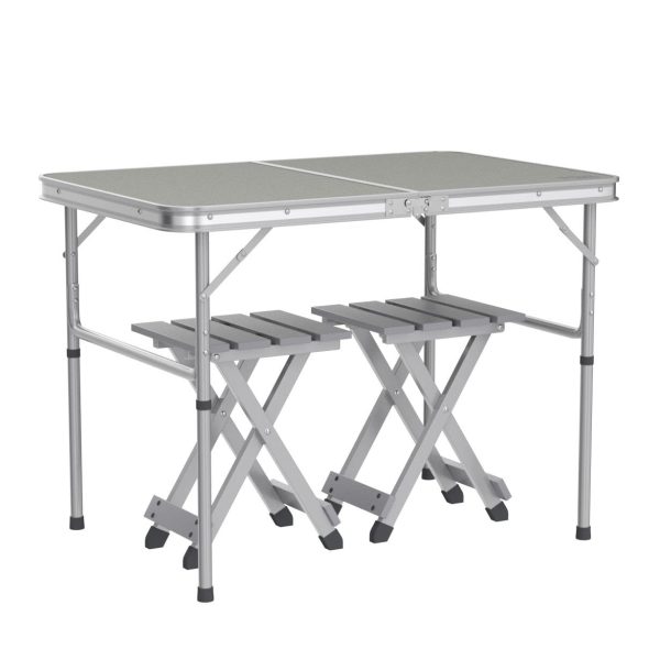 Aktive 62643 Conjunto de mesa plegable portátil para camping para 2 personas con taburetes, 90x60x70 cm Embalaje Deteriorado Supply