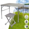 Aktive 62643 Conjunto de mesa plegable portátil para camping para 2 personas con taburetes, 90x60x70 cm Embalaje Deteriorado Supply