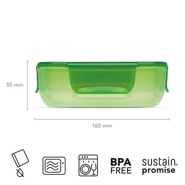 Aladdin 10-02086-009 Fiambrera Easy-Keep Lunch Box 0.7L Verde - Tapa Abatible con Bisagra a Presión Online now