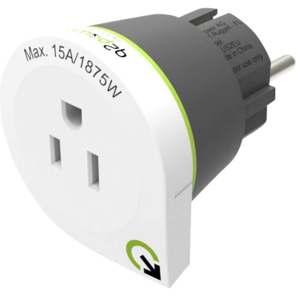 Adaptador de Viaje Q2 Power | USA a Europa | Protección Anti Shocks | Máxima Potencia 1600W   4000W Embalaje Deteriorado Online Sale