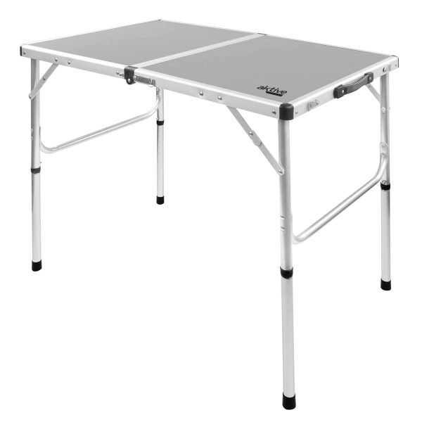 Aktive 63019 Mesa Plegable Camping portátil Antideslizante de Aluminio y Madera MDF, con asa para fácil Transporte, Mesa Alta, Mesa Picnic, Accesorios de Camping, 90x60x40 70cm Embalaje Deteriorado Online