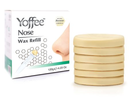 Recambio Yoffee Nose Wax - Tabletas de Cera Depilatoria de Abeja Ecológica para el Vello de Nariz - 6 Pastillas de 20gr - Rápida e Indolora - Removal Hair Mujer Hombre - Hecho en España Embalaje Deteriorado Fashion