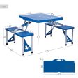 Aktive 52892 Conjunto de mesas plegable y 4 taburetes , Mesa tipo maletín, Mesa de picnic, Soporte sombrilla, Estructura aluminio, para 4 personas, Camping, Azul Embalaje Deteriorado Online now