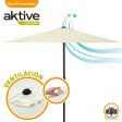 Aktive 53866 Parasol hexagonal Garden diámetro 2,5 m - Color vainilla Embalaje Deteriorado Fashion