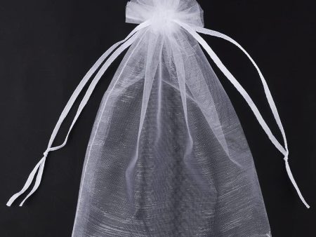 100 Piezas Bolsas de Organza de Regalo para Joyas y Favores de Fiesta, Blanco Embalaje Deteriorado Fashion