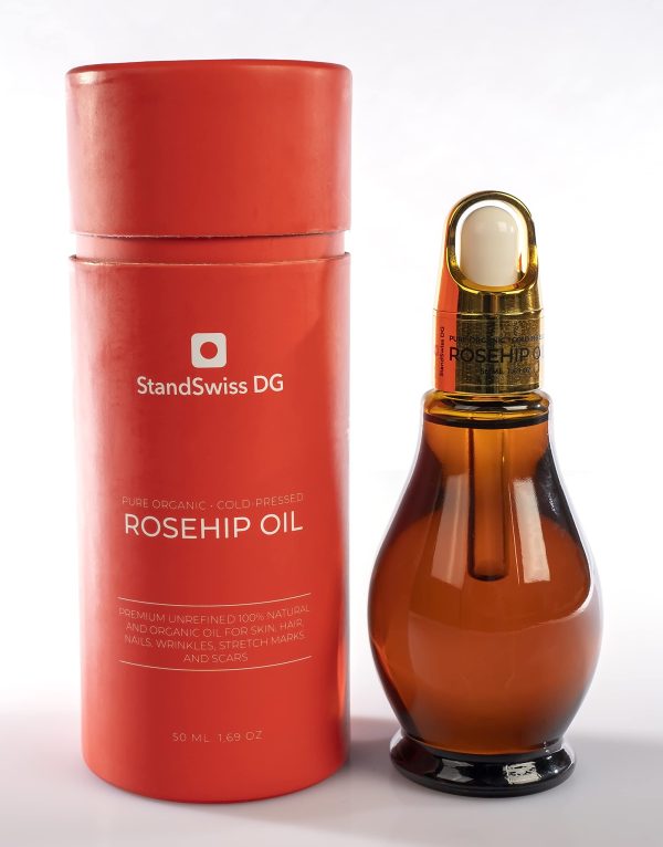 Aceite de rosa mosqueta puro PREMIUM ecológico, Rosehip Oil BIO sin refinar, alta capacidad regeneradora para piel, cabello, uñas, arrugas, estrías y cicatrices 50 ml Embalaje Deteriorado For Cheap